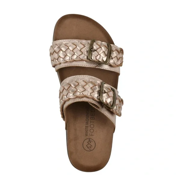 WHITE MOUNTAIN Women's Braided Double-Buckle Signature Footbed Sandal - Picture 2 of 10